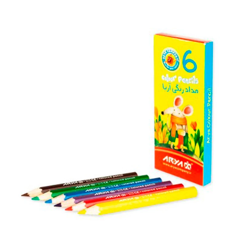 مداد رنگی 6 رنگ آریا 3071