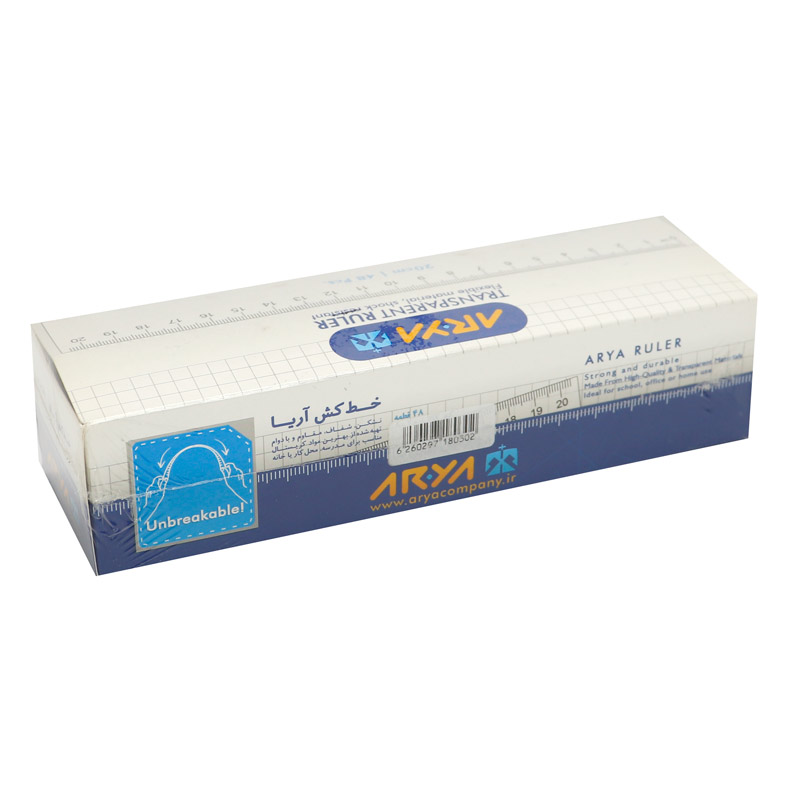 خط کش پلاستیکی آریا Arya 8030 20cm بسته 48 عددی