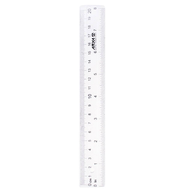 خط کش پلاستیکی آریا Arya 8030 20cm بسته 48 عددی