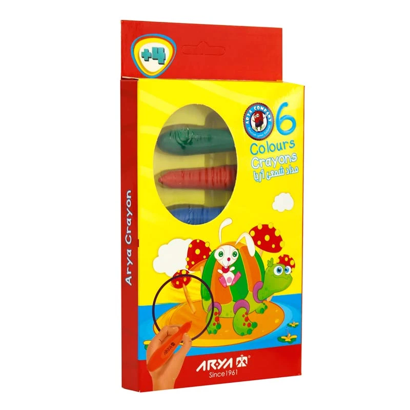مداد شمعی 6 رنگ آریا Arya Crayons 2051