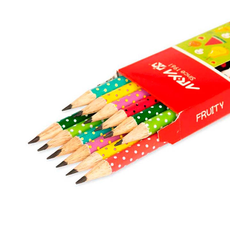 مداد مشکی طرح دار آریا Arya 3048 بسته 12 عددی