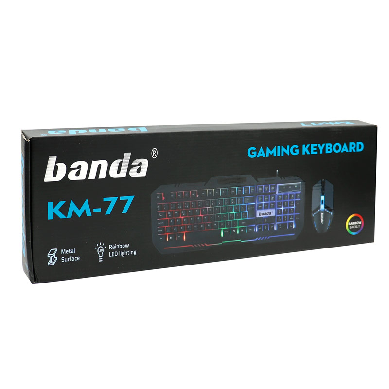 کیبورد و موس گیمینگ باندا KM-77 RGB