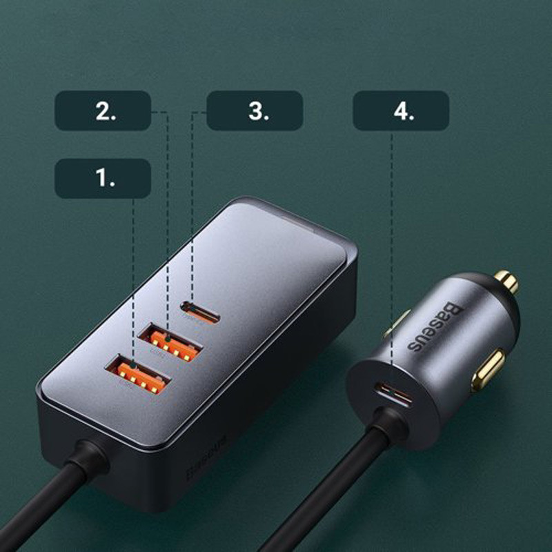 شارژر فندکی 4 پورت بیسوس Baseus CCBT-A0G