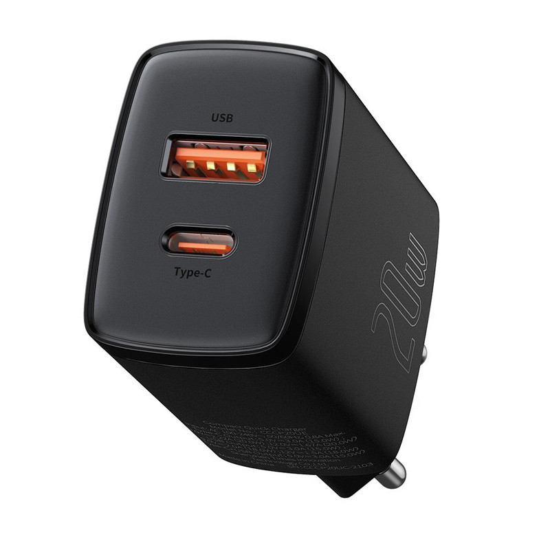 کلگی فست شارژ Baseus Compact CCXJ-B 2Port 3A QC3 PD 20W