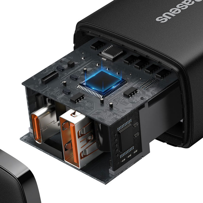 کلگی فست شارژ Baseus Compact CCXJ-B 2Port 3A QC3 PD 20W