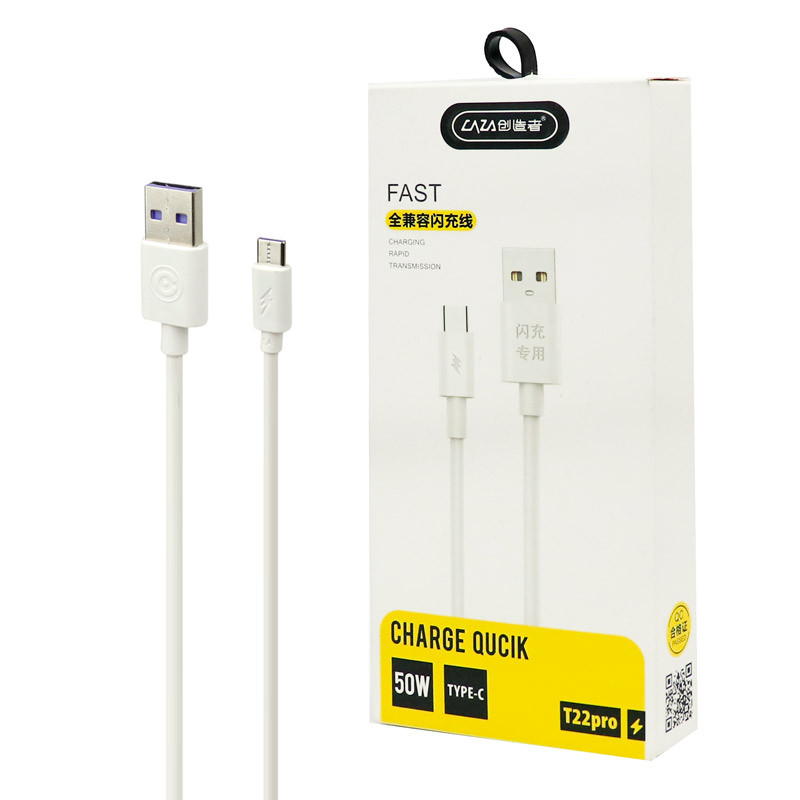 کابل فست شارژ CAZA T22 Pro 5A Type-C 1m