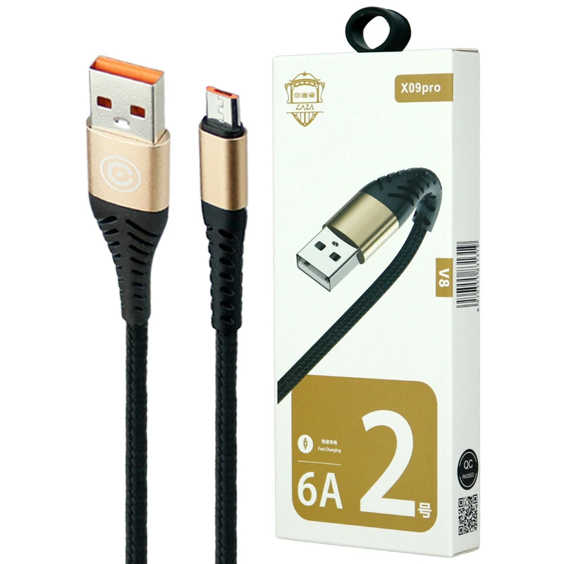 کابل میکرو یو اس بی فست شارژ CAZA X09 Pro 6A 1m
