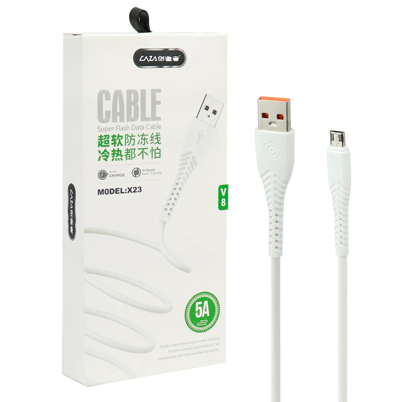 کابل میکرو یو اس بی فست شارژ CAZA X23 5A 1m