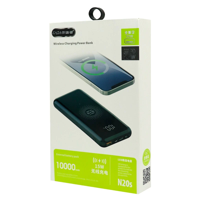 پاوربانک بی سیم فست شارژ 10000 کی زا Caza N20s PD 22.5W