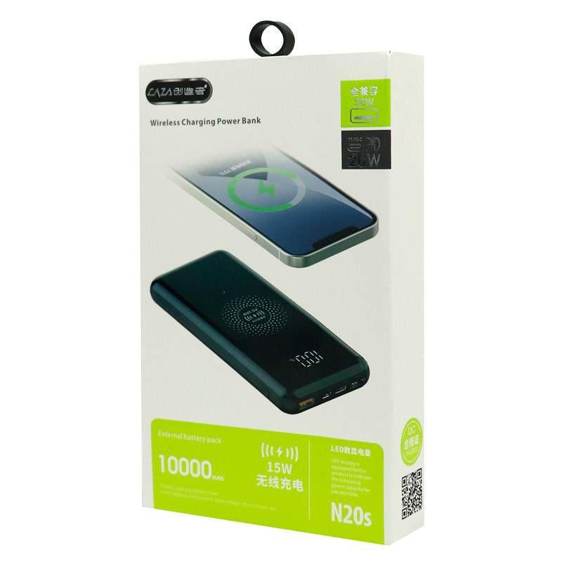 پاوربانک بی سیم فست شارژ 10000 کی زا Caza N20s PD 22.5W