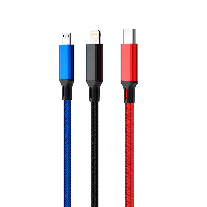 کابل 3 سر فست شارژ Caza X10 Pro 5A 1.2m