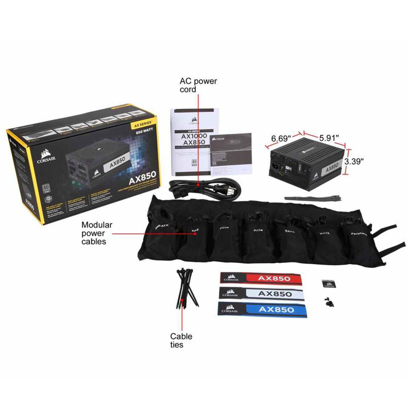 پاور ماژولار 850 وات کورسیر Corsair AX850 Titanium