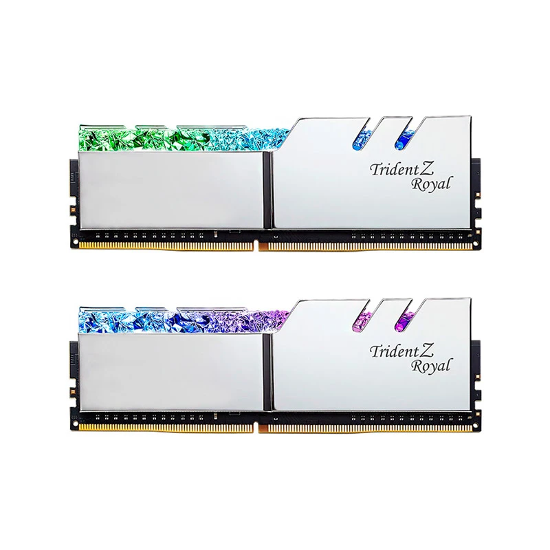 رم کامپیوتر G.SKILL Trident Z Royal Silver DDR4 16GB 3200MHz CL16 Dual