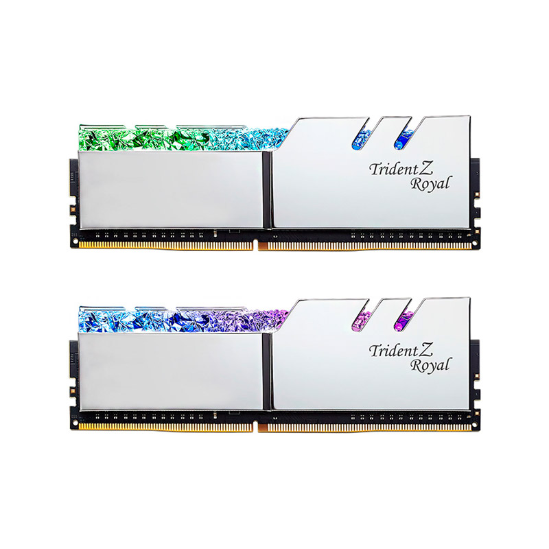 رم کامپیوتر G.SKILL Trident Z Royal Silver DDR4 16GB 3200MHz CL16 Dual