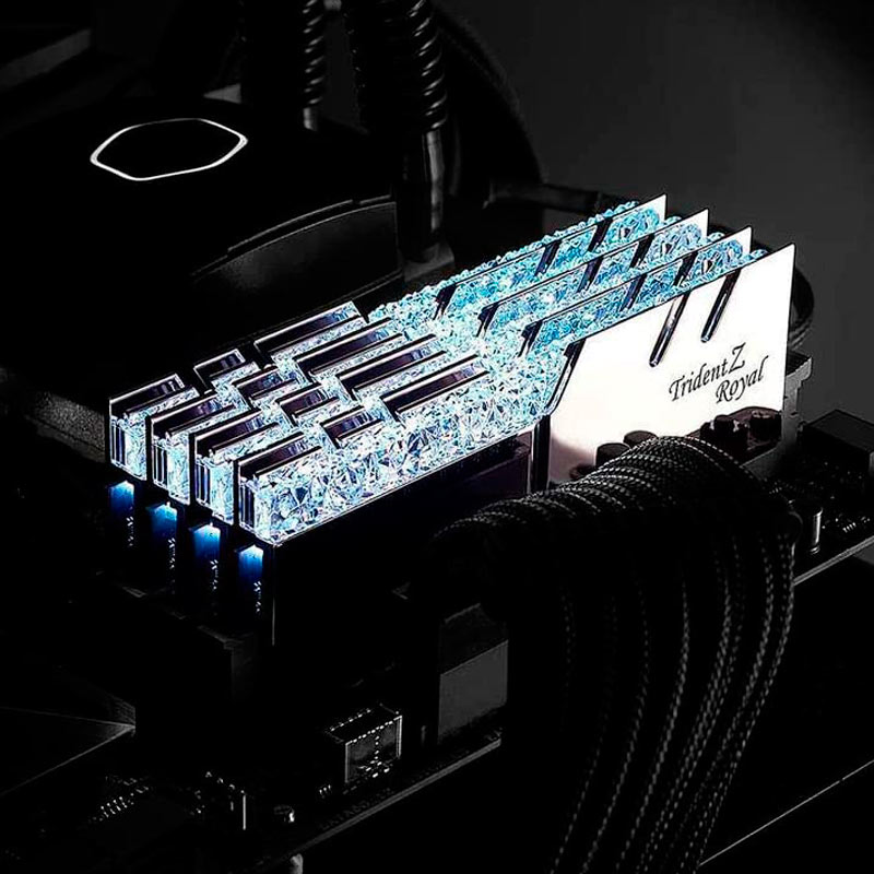 رم کامپیوتر G.SKILL Trident Z Royal Silver DDR4 16GB 3200MHz CL16 Dual