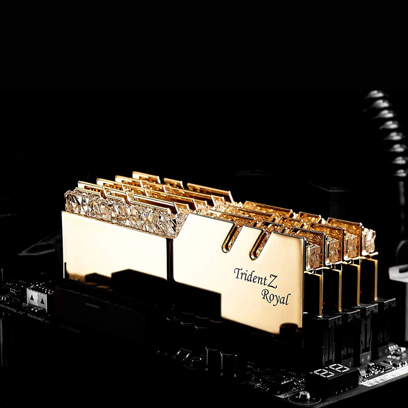 رم کامپیوتر G.Skill TridentZ Royal Gold RGB DDR4 64GB 3600MHz CL18 Dual