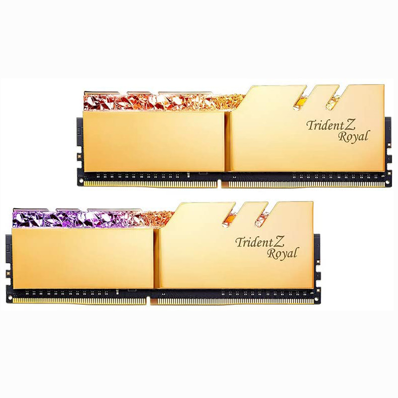 رم کامپیوتر G.Skill TridentZ Royal Gold RGB DDR4 64GB 3600MHz CL18 Dual