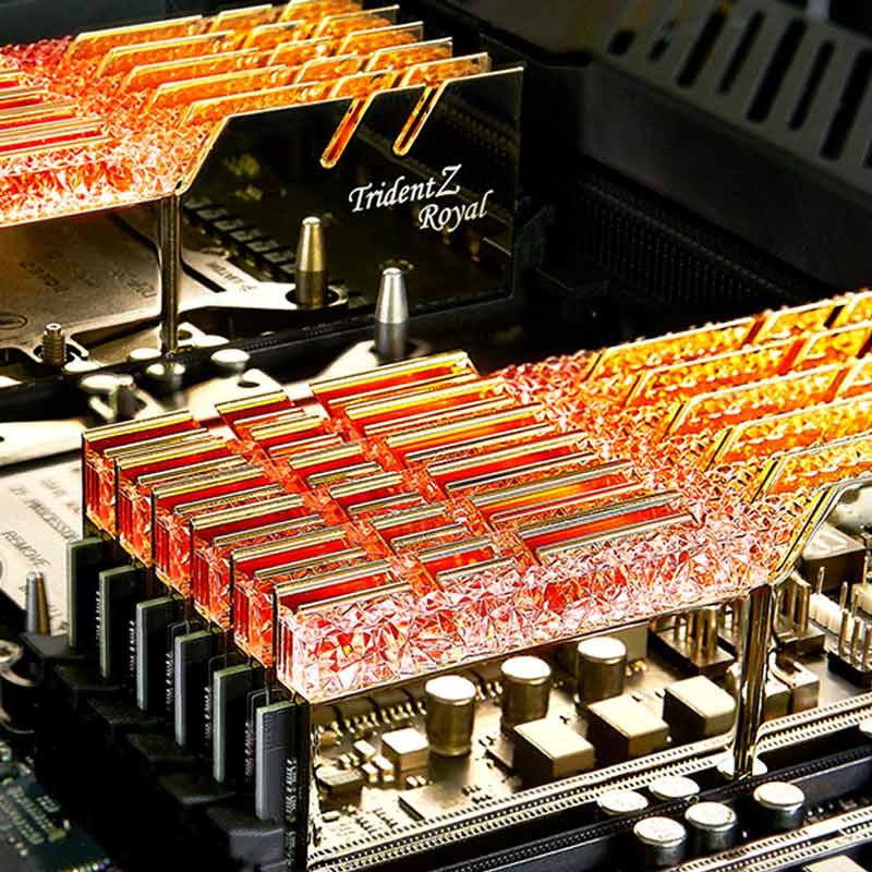 رم کامپیوتر G.Skill TridentZ Royal Gold DDR4 16GB 3200MHz CL16 Dual
