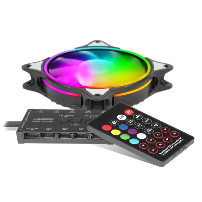 فن کیس گرین Huracan Fan GFK120M-Argb بسته 3 عددی