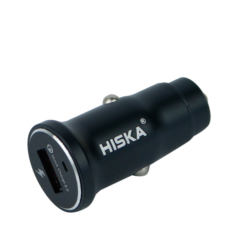 شارژر فندکی فست شارژ Hiska CC-301Q QC3 PD 3A + کابل میکرو یو اس بی