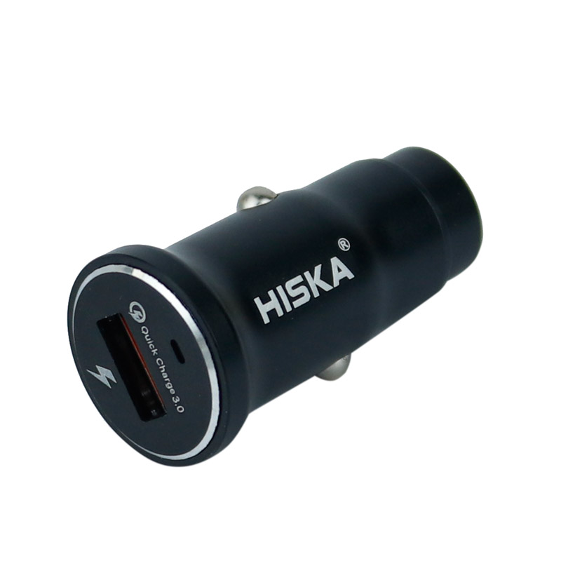 شارژر فندکی فست شارژ Hiska CC-301Q QC3 PD 3A + کابل میکرو یو اس بی