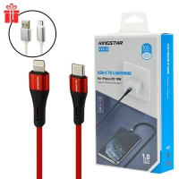 کابل تبدیل فست شارژ KingStar K49 iC Type-C To Lightning 2A PD 18W 1m + کابل هدیه