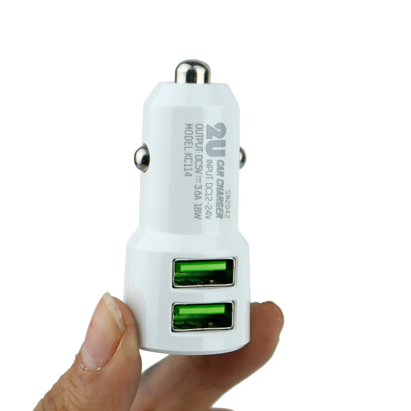 شارژر فندکی فست شارژ KingStar KC114i 3.6A 18W + کابل آیفونی