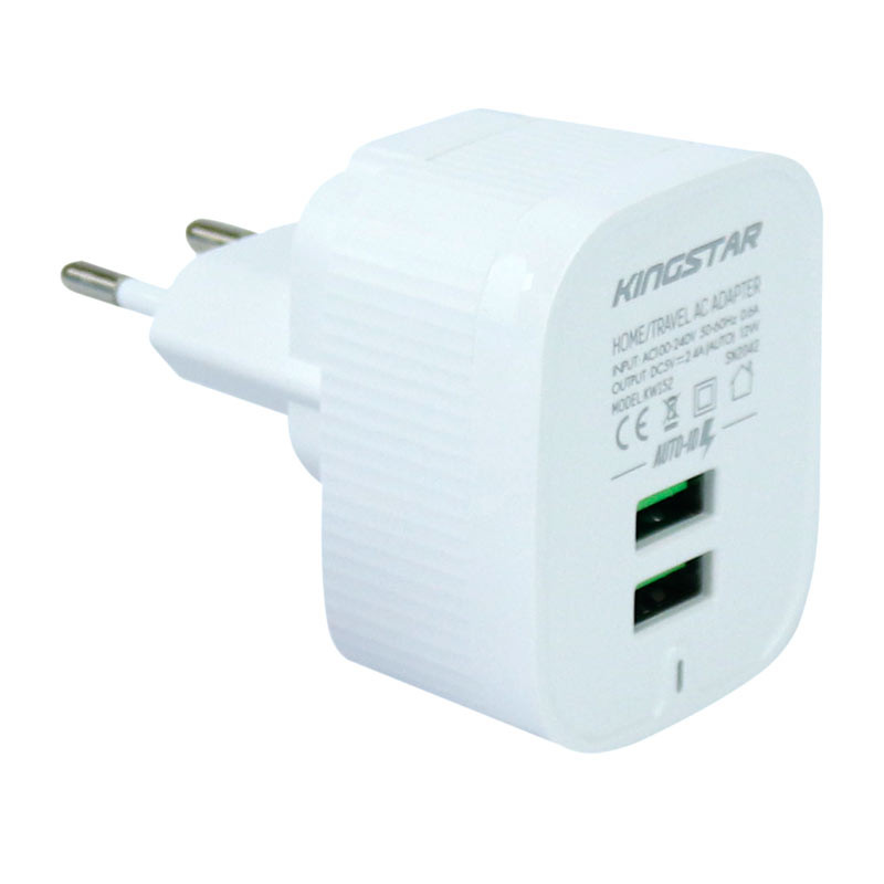 شارژر دیواری KingStar KW152i 2.4A 12W + کابل آیفونی