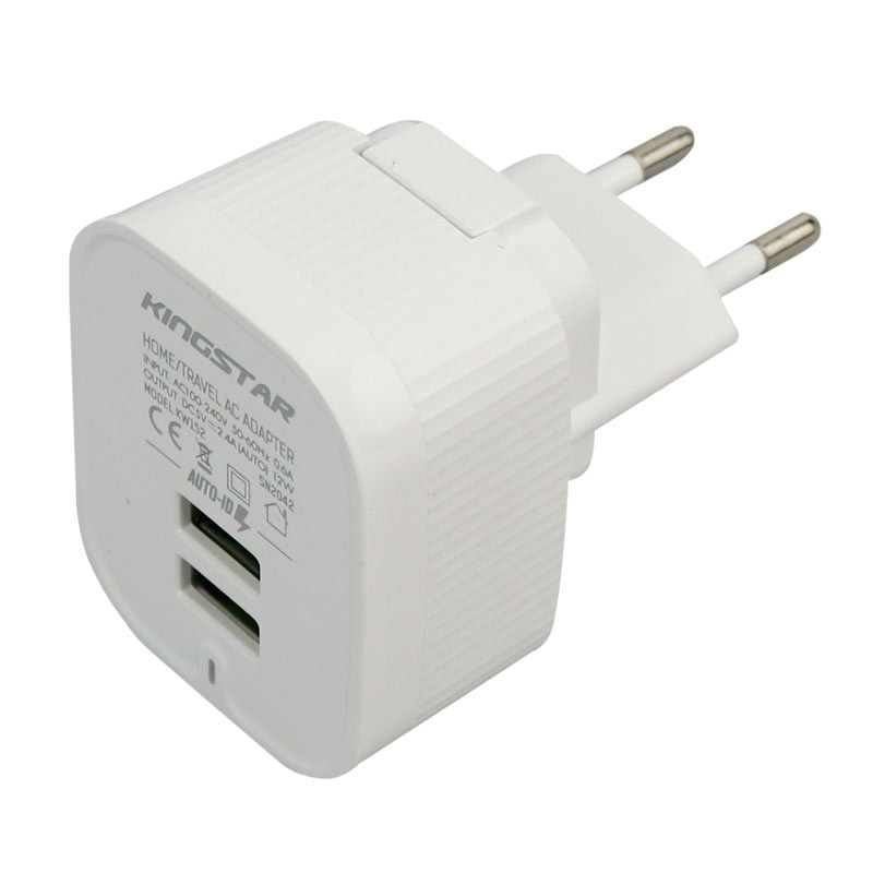 شارژر دیواری KingStar KW152i 2.4A 12W + کابل آیفونی