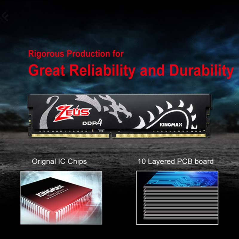 رم کامپیوتر Kingmax Zeus Dragon DDR4 16GB 3200MHz CL17 Single
