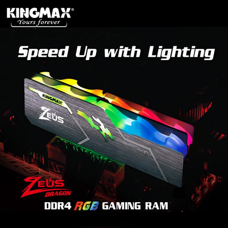 رم کامپیوتر Kingmax Zeus Dragon RGB DDR4 32GB 3200MHz CL16 Dual