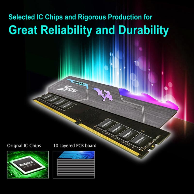 رم کامپیوتر Kingmax Zeus Dragon RGB DDR4 32GB 3200MHz CL16 Dual