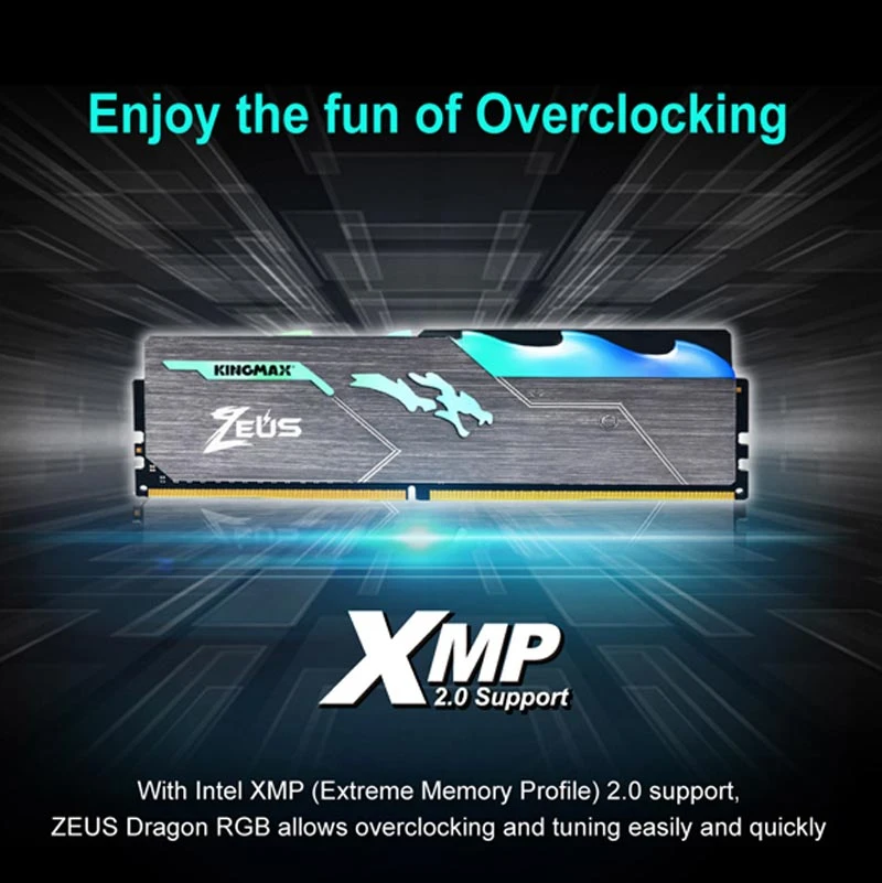 رم کامپیوتر Kingmax Zeus Dragon RGB DDR4 32GB 3200MHz CL16 Dual