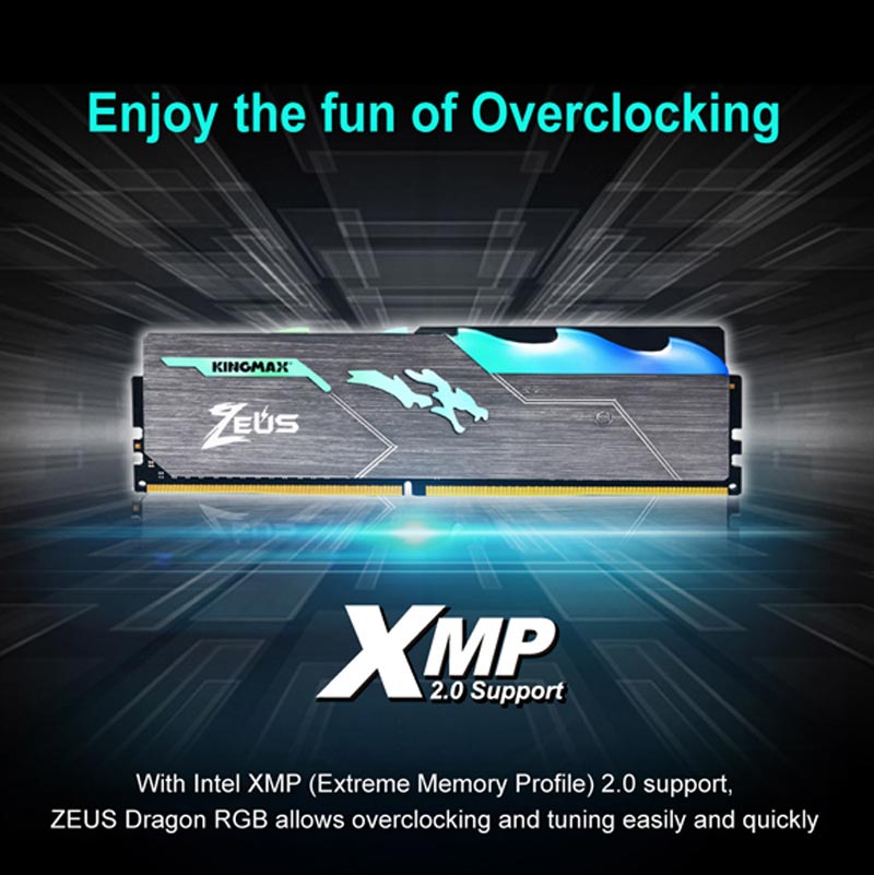 رم کامپیوتر Kingmax Zeus Dragon RGB DDR4 32GB 3200MHz CL16 Dual