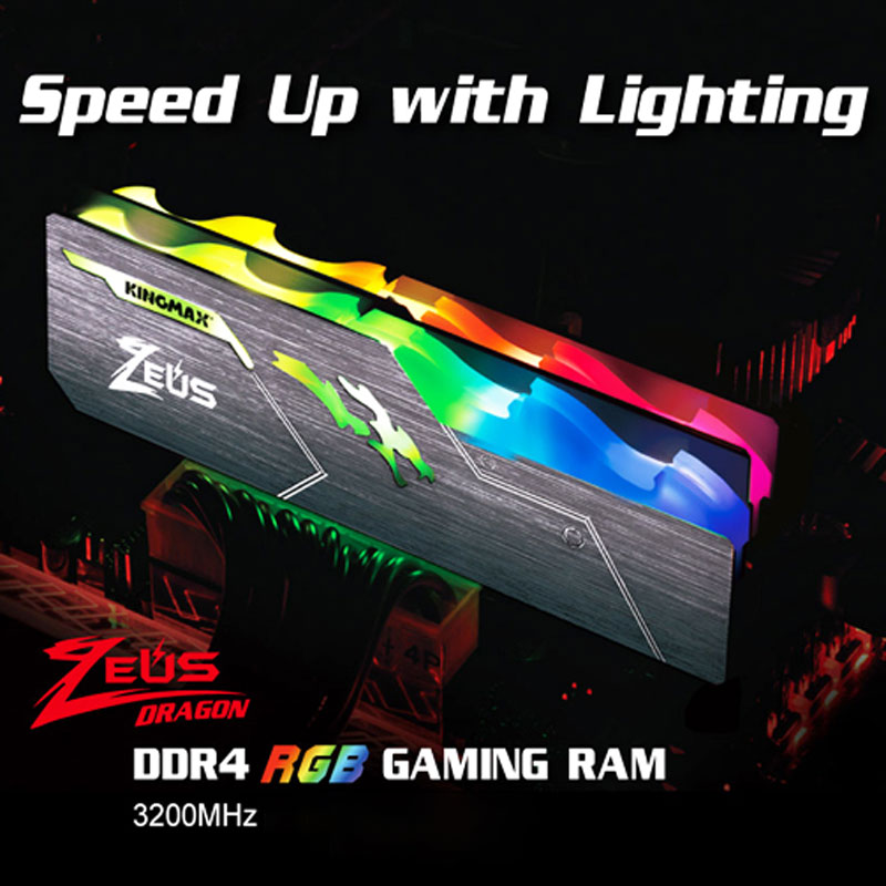 رم کامپیوتر Kingmax Zeus Dragon RGB DDR4 8GB 3200MHz CL17 Single