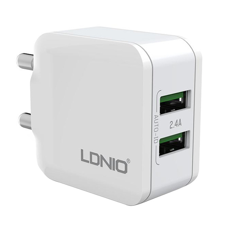 شارژر دیواری فست شارژ LDNIO A2202 2.4A 12W + کابل میکرو یو اس بی