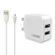 شارژر دیواری فست شارژ LDNIO A2202 2.4A 12W + کابل میکرو یو اس بی