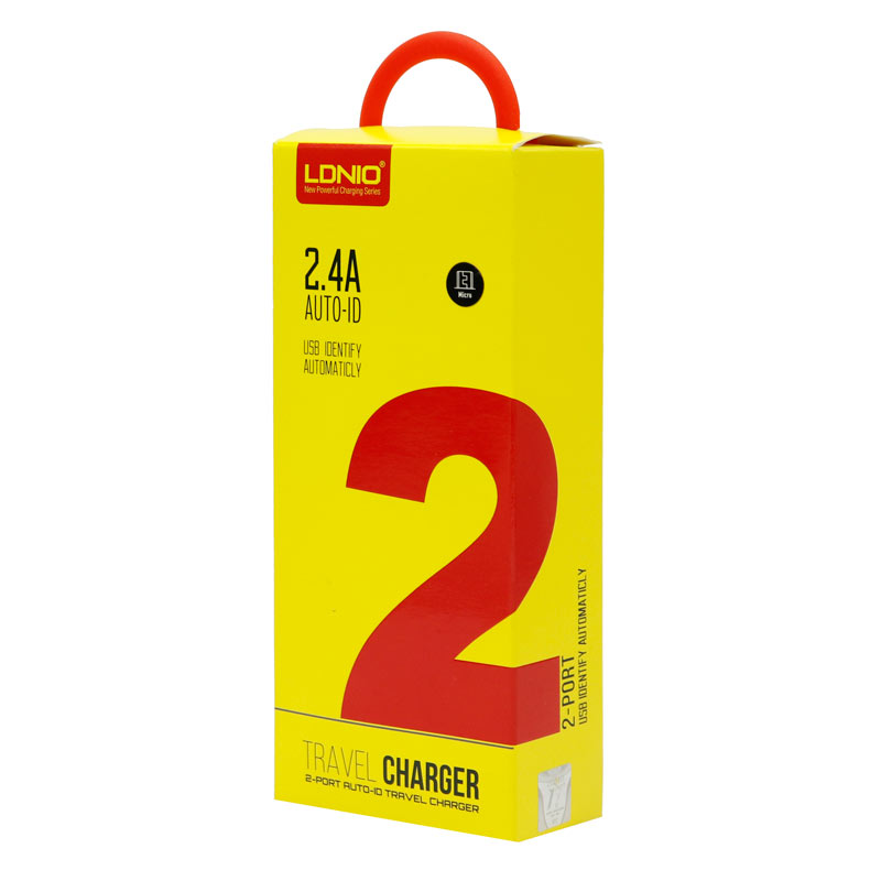 شارژر دیواری LDNIO A2203 2Port 2.4A 12W + کابل میکرو یو اس بی