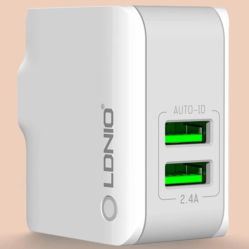 شارژر دیواری LDNIO A2203 2Port 2.4A 12W + کابل میکرو یو اس بی