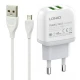 شارژر دیواری فست شارژ LDNIO A2219 2.4A 12W + کابل میکرو یو اس بی