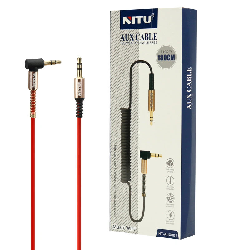کابل فنری AUX نیتو NT-AUX001 یکسر L طول 1.8 متر