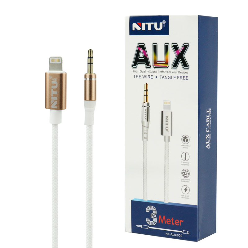 کابل تبدیل Nitu NT-AUX009 Lightning To AUX 3m