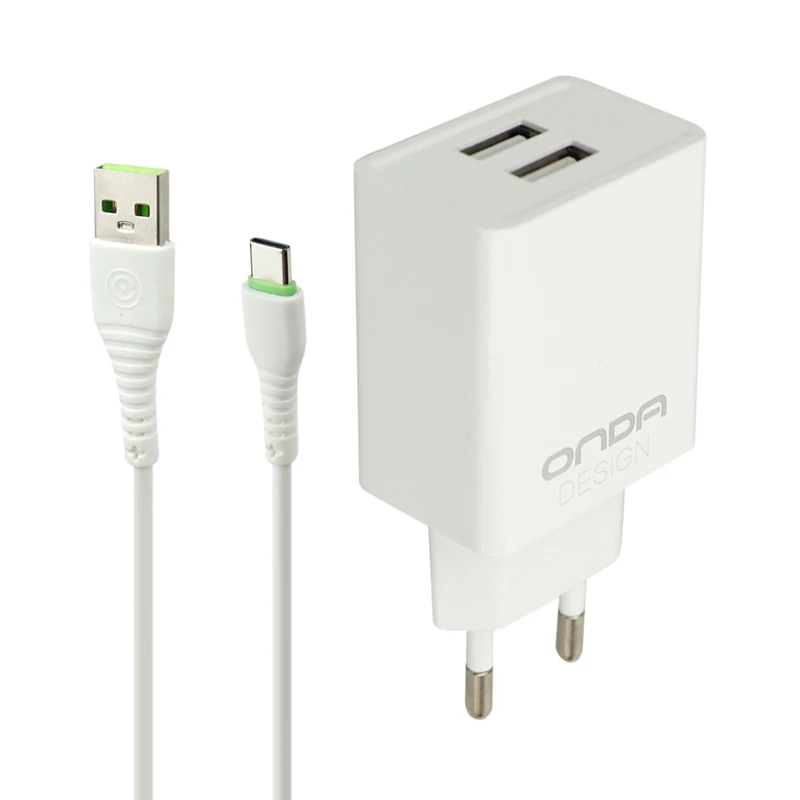 شارژر دیواری فست شارژ ONDA U30&Kit 2.4A + کابل Type-C