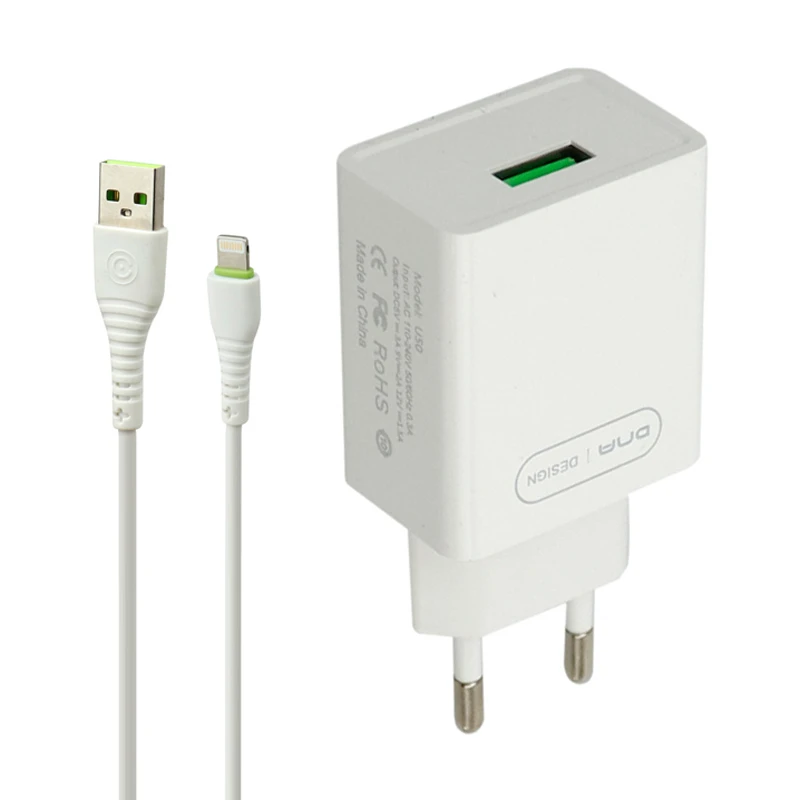 شارژر دیواری فست شارژ ONDA U50&Kit 3A QC 18W + کابل آیفونی