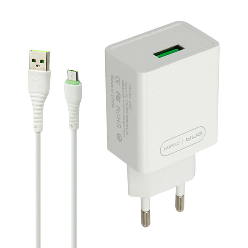 شارژر دیواری فست شارژ ONDA U50&Kit 3A QC 18W + کابل میکرو یو اس بی