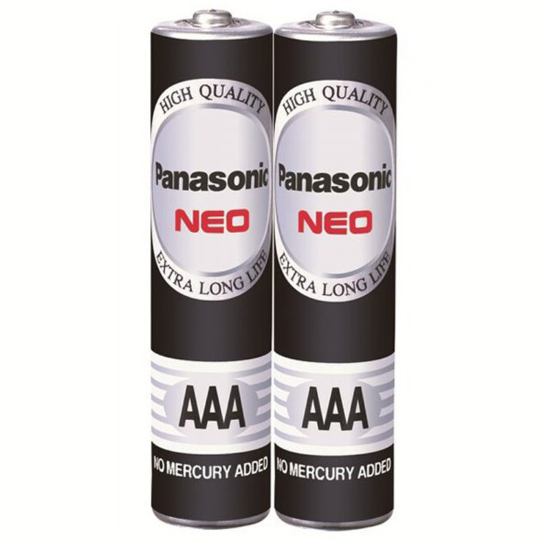 باتری دوتایی نیم قلمی Panasonic Neo R03NT/2S 1.5V AAA بسته 60 عددی