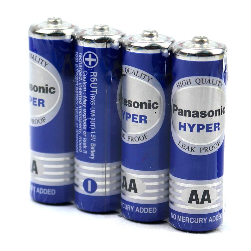 باتری چهارتایی قلمی Panasonic Hyper R6UT/4S 1.5V AA بسته 60 عددی