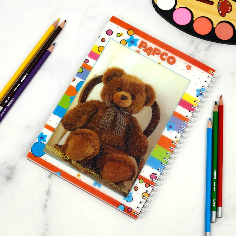 دفتر سیمی 100 برگ طرح فانتزی پاپکو Papco NB-601