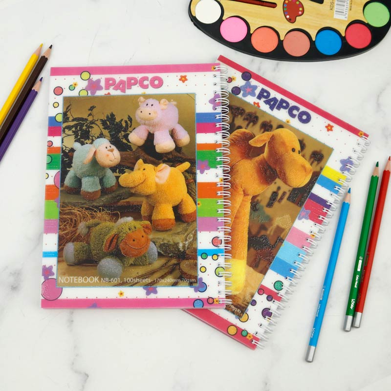 دفتر سیمی 100 برگ طرح فانتزی پاپکو Papco NB-601