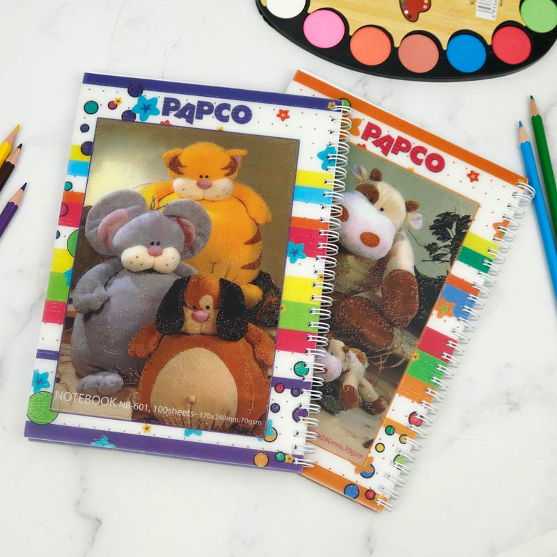 دفتر سیمی 100 برگ طرح فانتزی پاپکو Papco NB-601
